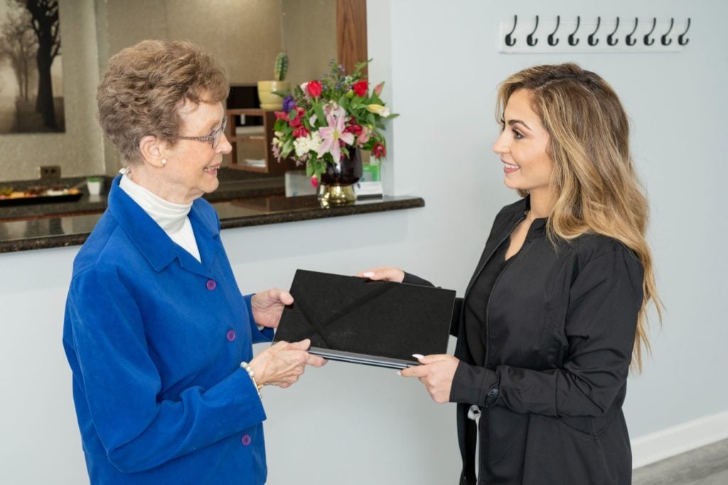 Patient with office staff