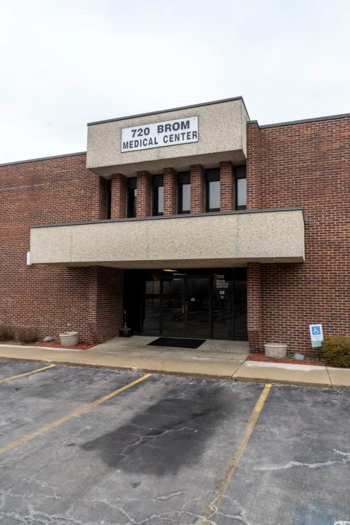 Office building front entrance